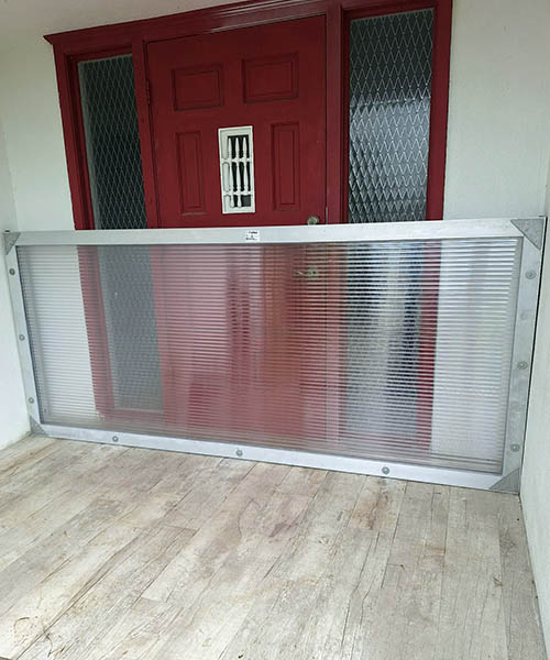 Dritech flood panel installed on front door