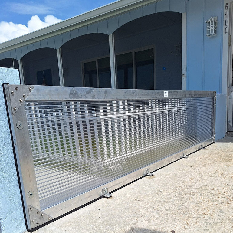 Dritech Flood Barrier showcased after installation